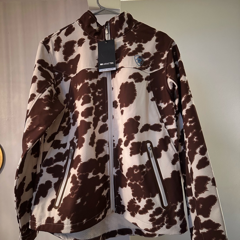 Ariat Brown and Cream pony -Print Softshell Jacket